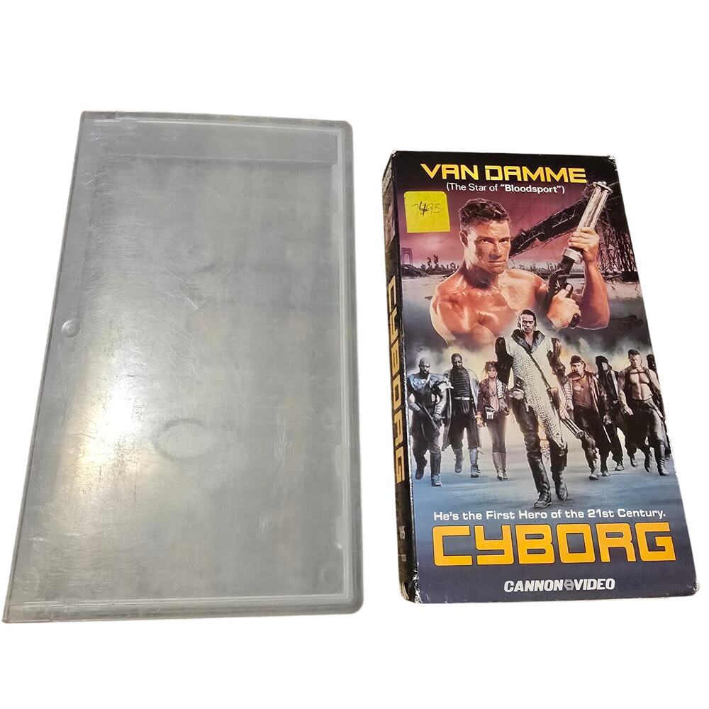 Cyborg Van Damme VHS movie rental damaged case and untested